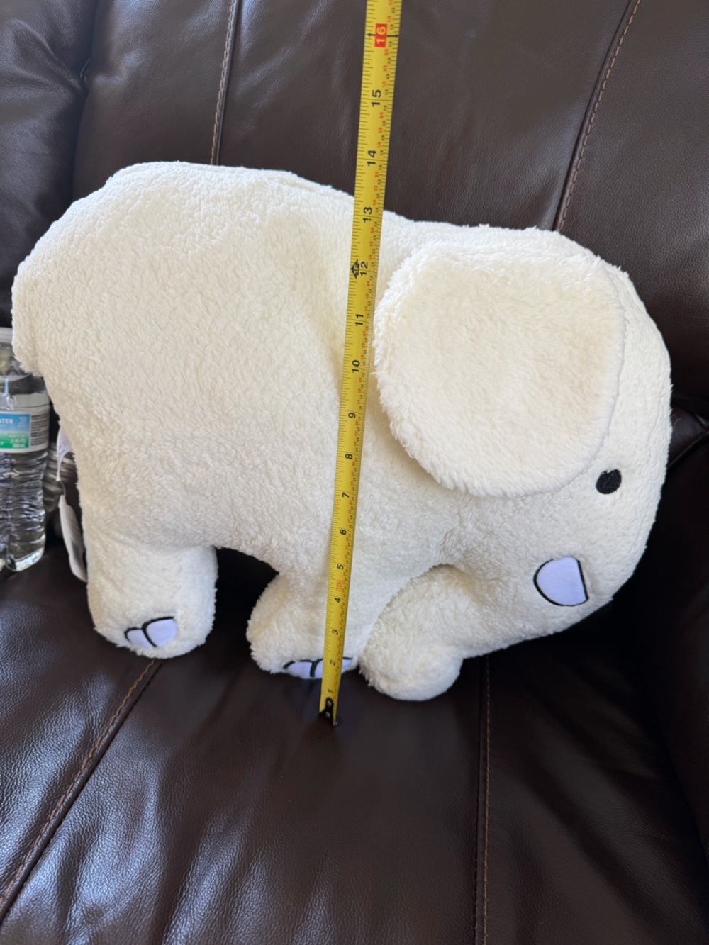 ivory ella Cream Sherpa Elephant Plush Pillow child children adult new